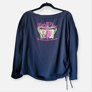 NWOT Y2K Baby Phat Kimora Lee Simmons bedazzled long sleeved top black 2X